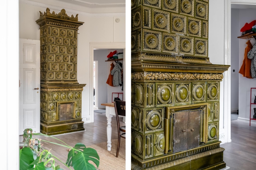 Sekelskiftesdröm anno 1904 med två vackra kakelugnar och balkong i hjärtat av Malmö