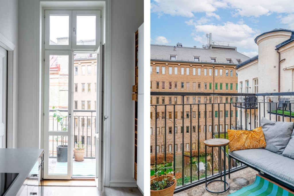 Sekelskiftesdröm anno 1904 med två vackra kakelugnar och balkong i hjärtat av Malmö