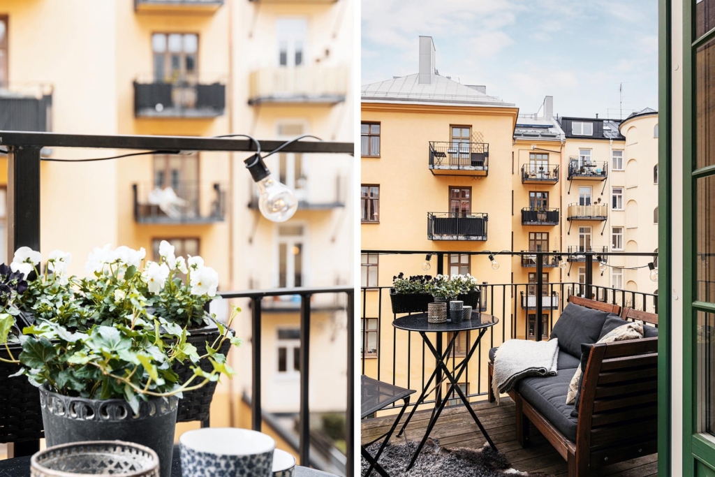 Solig balkong med rofyllt läge i underbara Vasastan