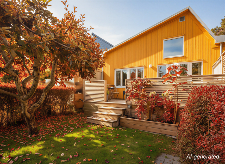 Unik radhustvåa med två uteplatser och trädgård i attraktiva Anneberg!