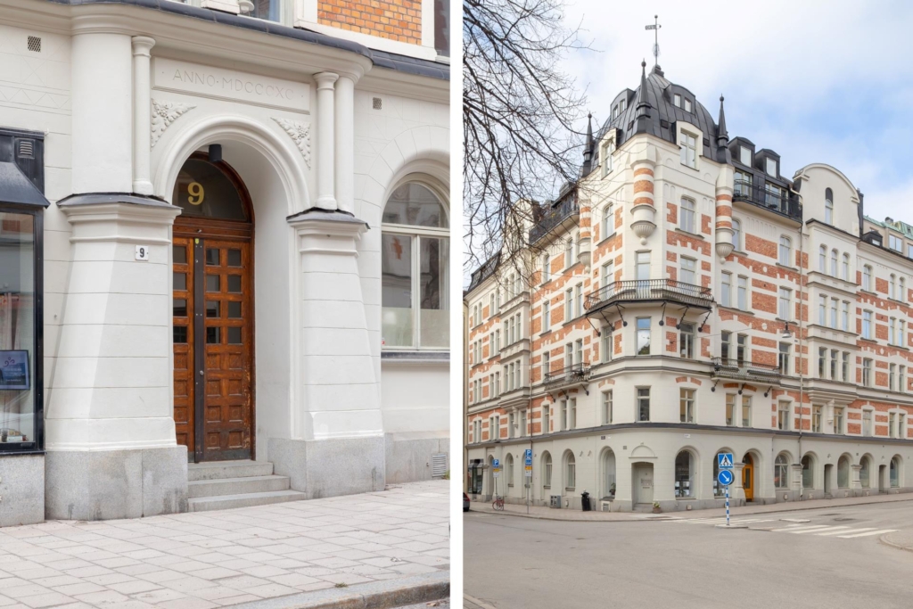 Sekelskiftestrea med två ingångar på förstklassig adress