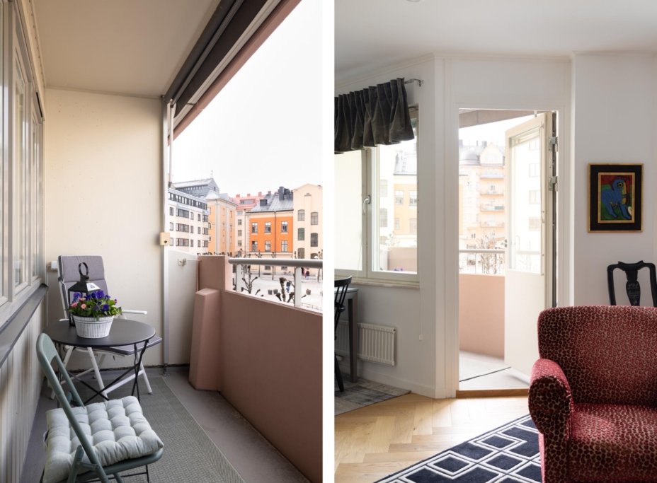 Ljus och välplanerad trea med vackra materialval – eftertraktad adress med garage i föreningen