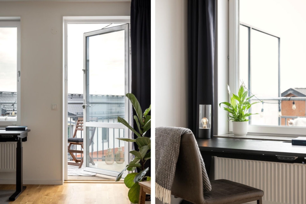Unik vindsvåning med terrass och balkong