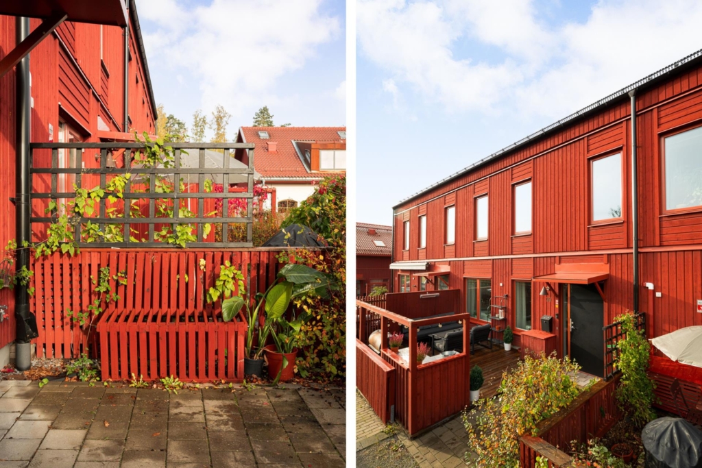 Ljus och stilren radhusfyra i idylliska Silverdal – stor uteplats och två badrum