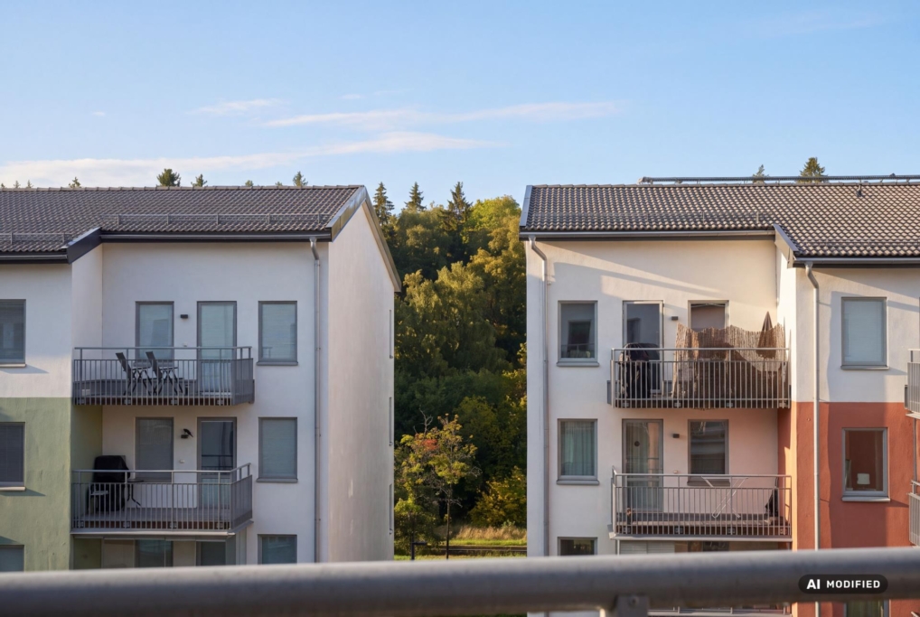 Hörntrea högst upp – ljus från alla håll och generös balkong